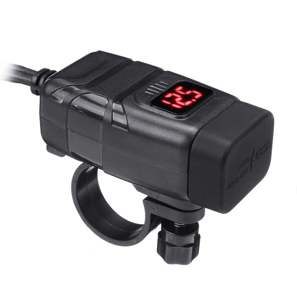 12 В двойной USB Quick Charge 3,0 мотоциклетное Быстроразъемное водонепроницаемое двойное USB быстрое зарядное устройство с креплением на руль - Цвет: RED
