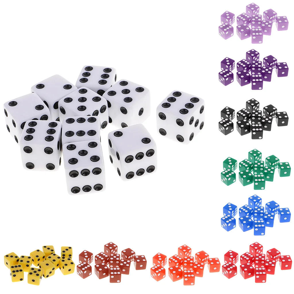 Комплект из 10 шт. шесть сторонняя D6 цифровой кости вечерние игровой игральная