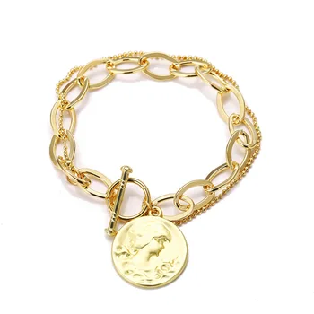 

5384 Europe and America Cross Border New Style Alloy Figure Bracelets Creative Retro Chain Bracelets Cool Metal Bracelet Bracele