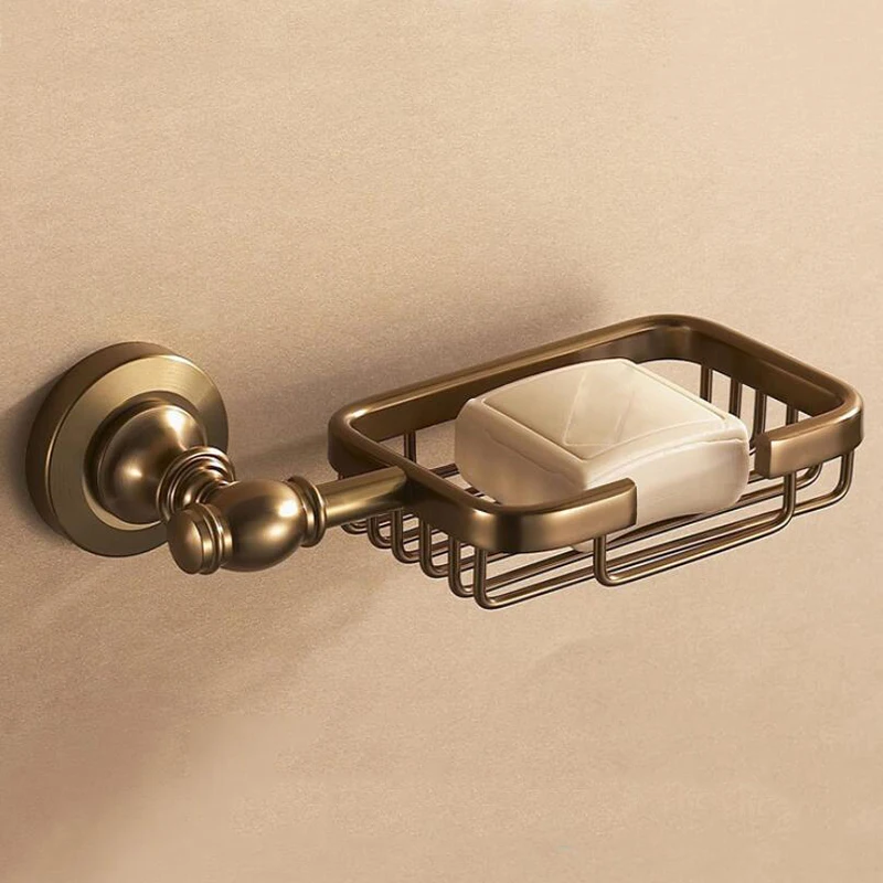 European Retro Brushed Space Aluminum Bathroom Pendant Soap Net Bathroom Hardware Pendant Soap Rack Storage Shelves