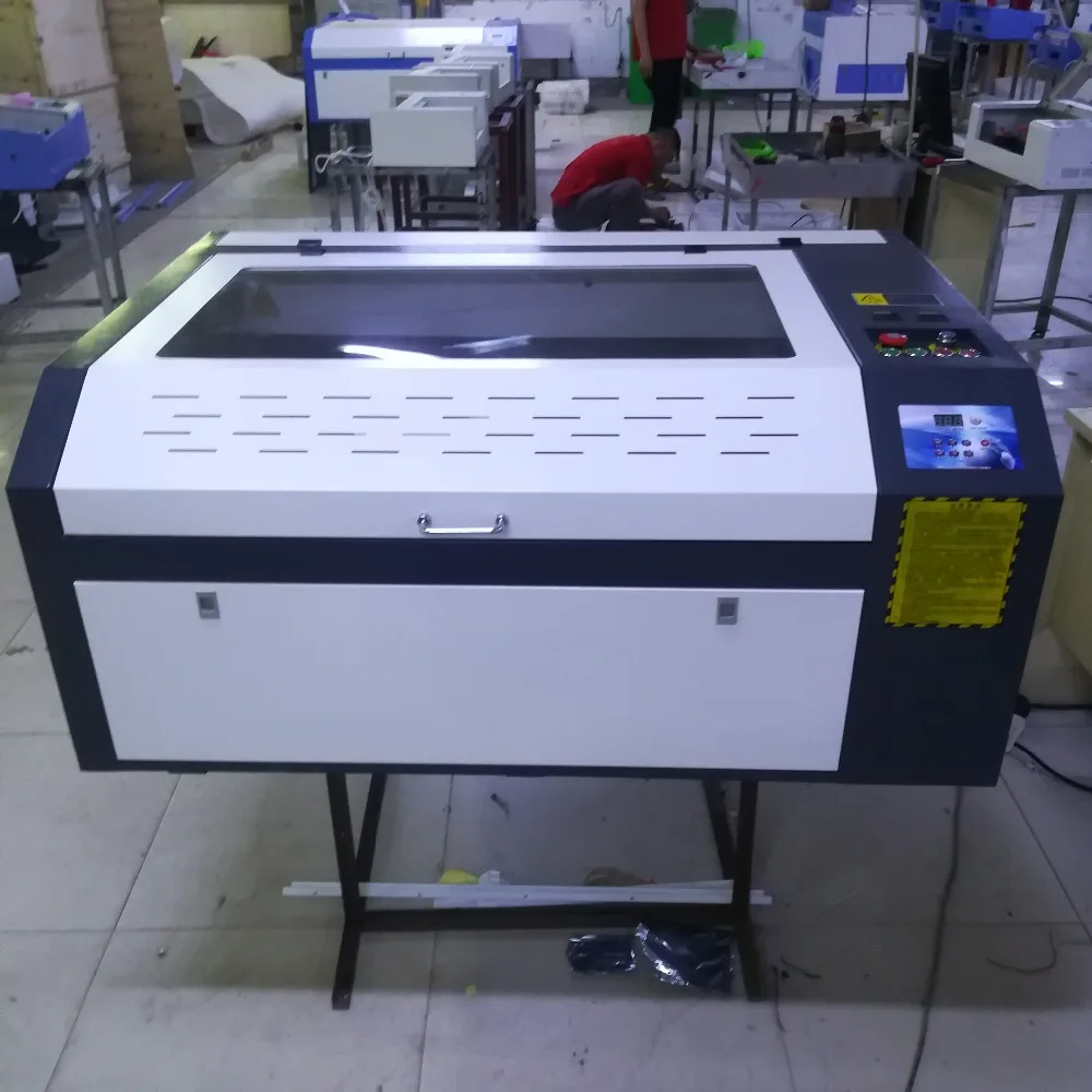 

RECI 100W CO2 6090 laser engraving and cutting machine with electric up and down table free shipping