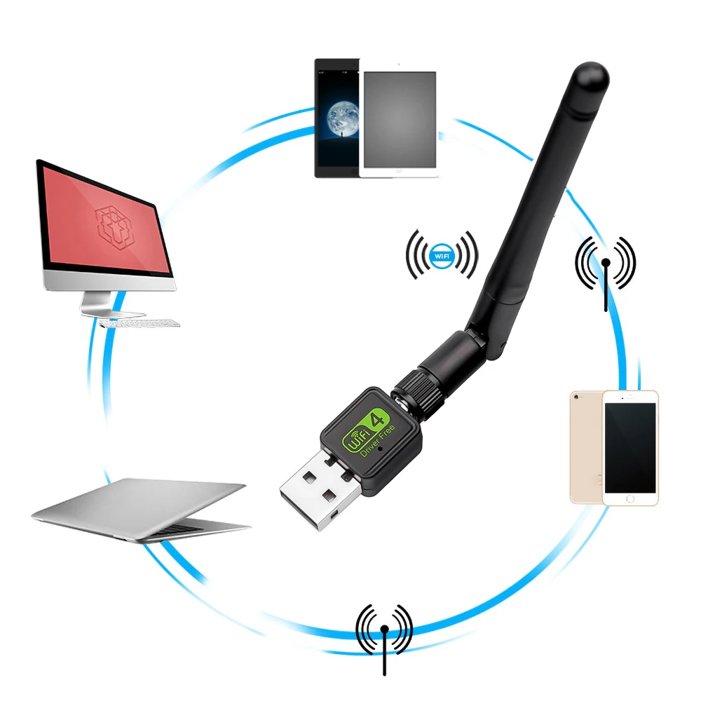 USB WiFi адаптер Ralink mt7601 Wi-Fi антенна ЛВС USB Ethernet 150 м 2дб ПК WiFi ключ беспроводной Notework карта USB Wi-Fi приемник