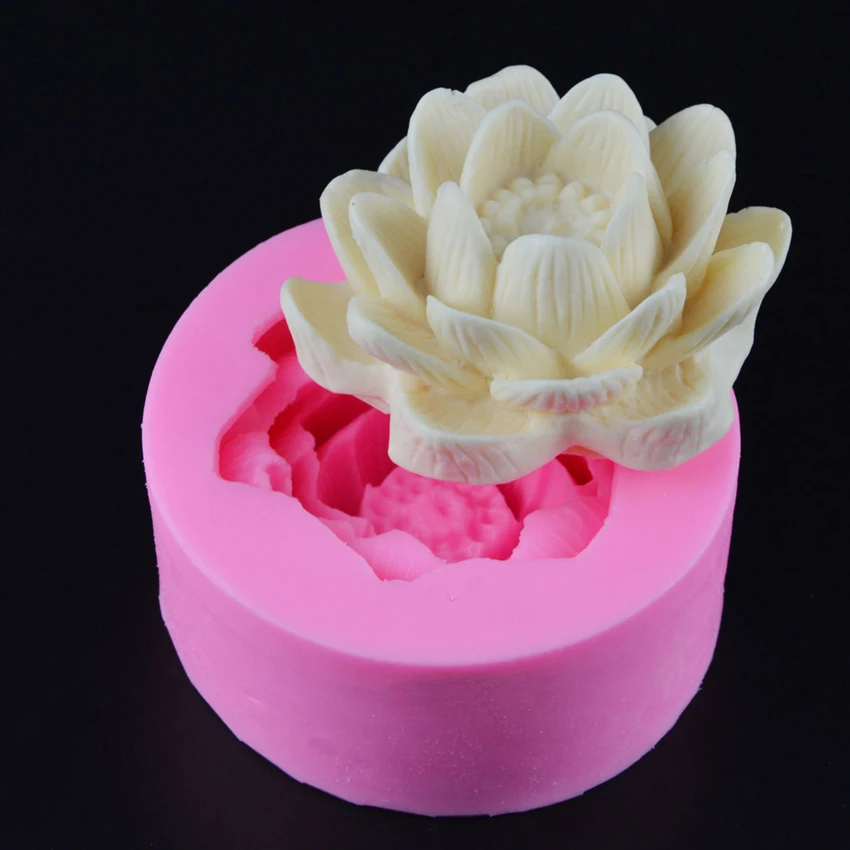 Lotus Flower Sugarcraft Fondant Silicone Mold Soap Mould Cakes Decorating Tools 