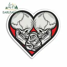 EARLFAMILY 13cm x 13cm for Skulls Rose Tattoo Heart Biker Car Stickers Vinyl JDM Bumper Trunk Truck Graphics Anime Accessories