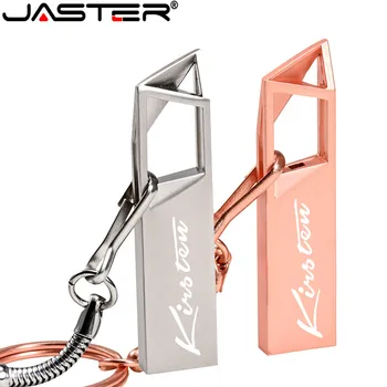 

JASTER Metalen USB flash drive 128GB 64GB flash memory stick 4GB pen drive 16GB cle usb pendrive 2.0 flash disk Gratis custom
