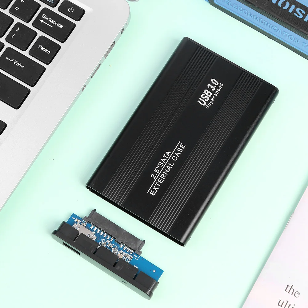 USB 3.0 하드 디스크 인클로저 알루미늄 합금 2.5 인치 SATA HDD SSD 모바일 케이스 박스, 사무실 관리 컴퓨터 용품