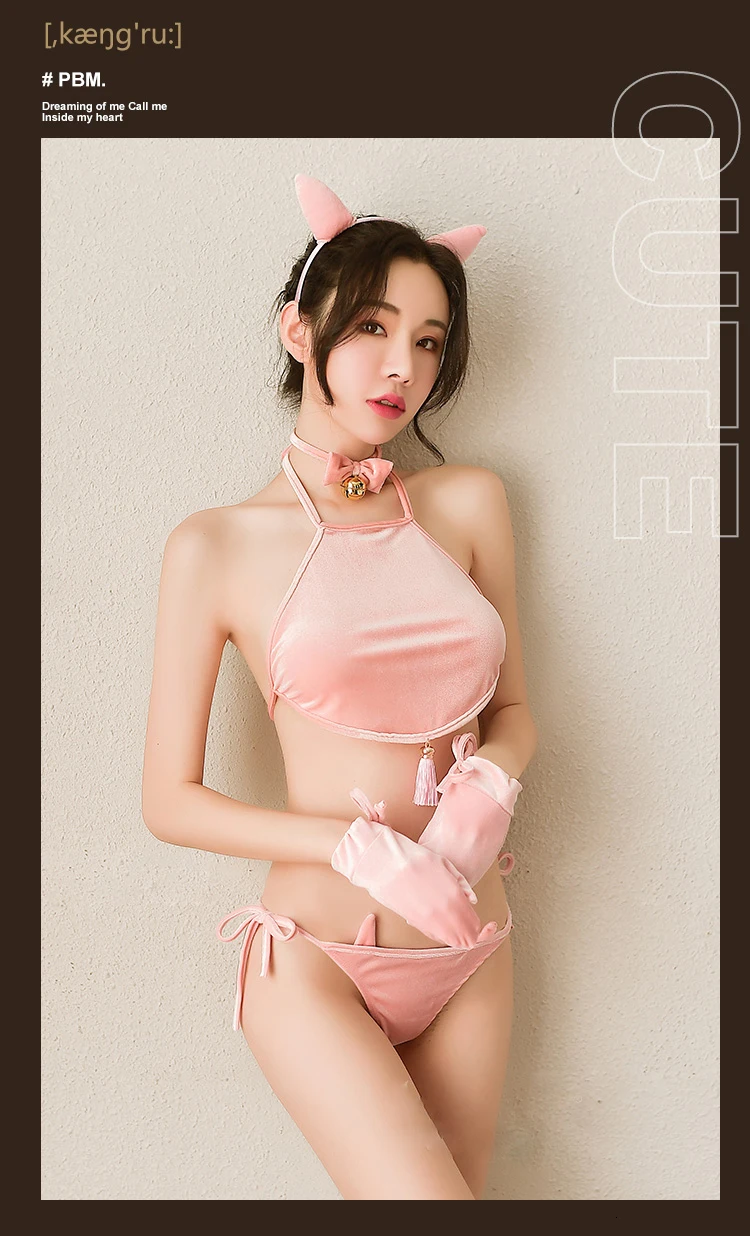 Милый сексуальный Пижамный комплект для свинки Bellyband женский бикини для косплея для взрослых эротическое милое Бандажное нижнее белье, комплекты женского нижнего белья