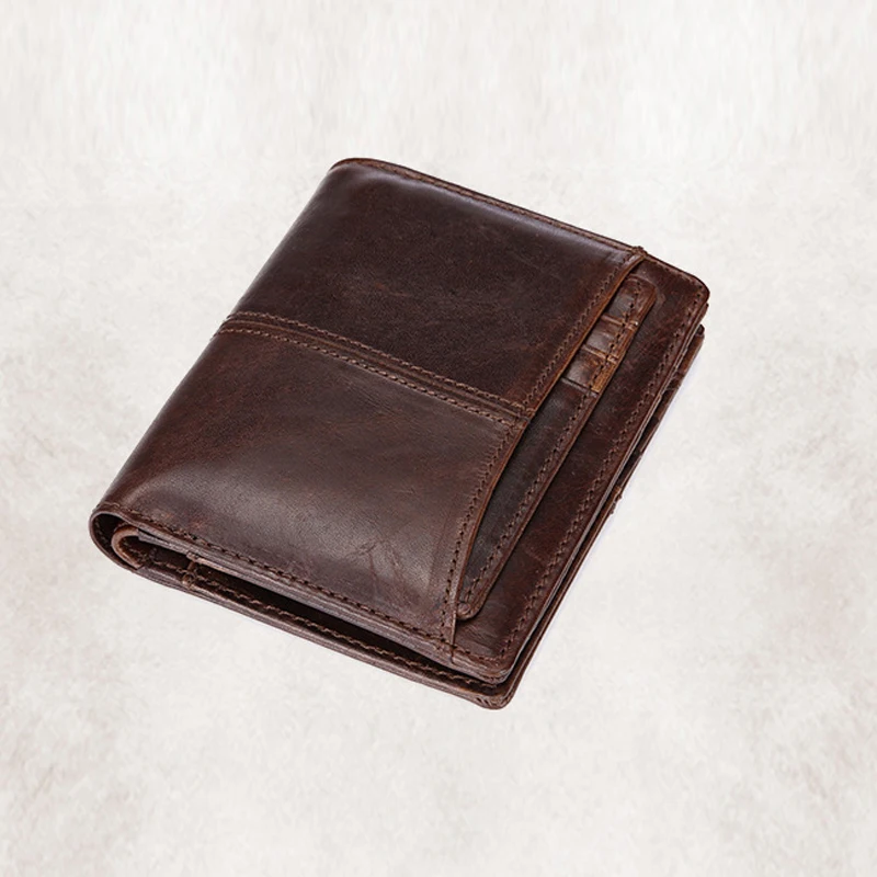

Men's Wallet Genuine Leather 2019 Fashion Short Multifunction Card Holder Coin High Quality Designer Purse Clutch Men Wallets