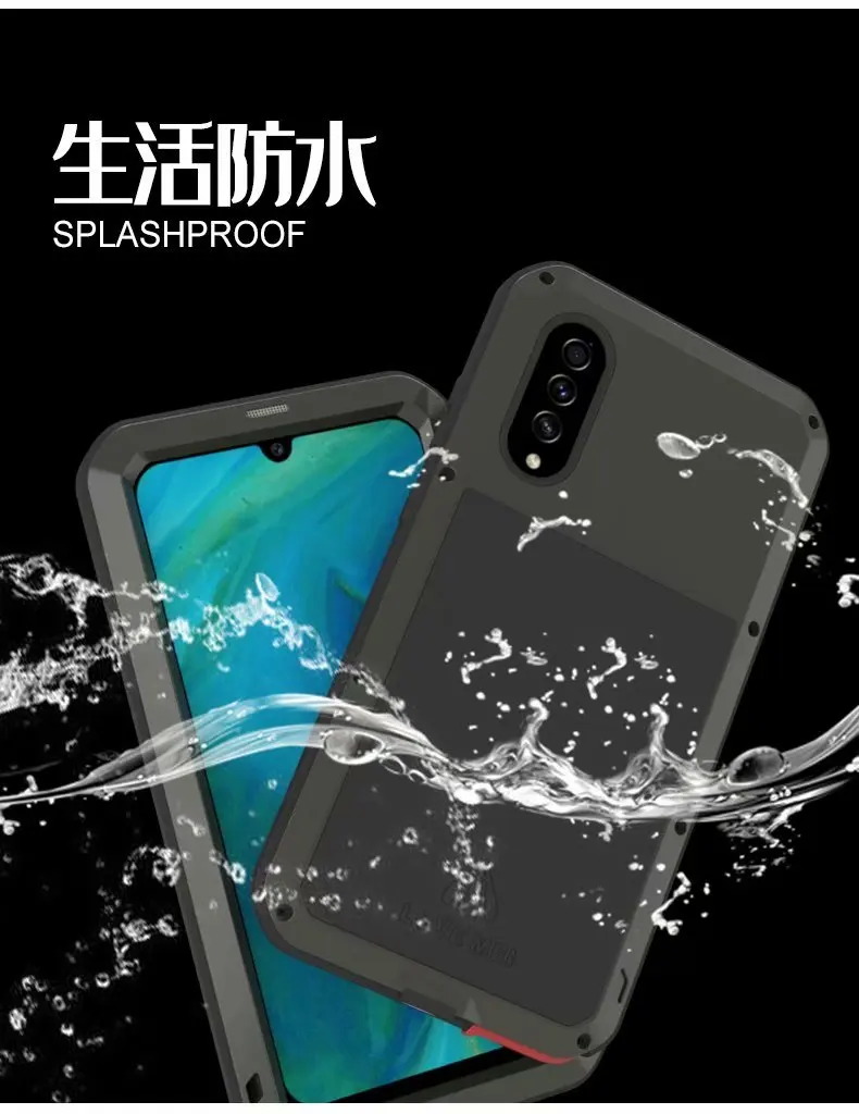 LOVE MEI для samsung Galaxy A70S чехол для телефона противоударный пыленепроницаемый мобильный корпус металлическая алюминиевая защита+ Gorilla glass