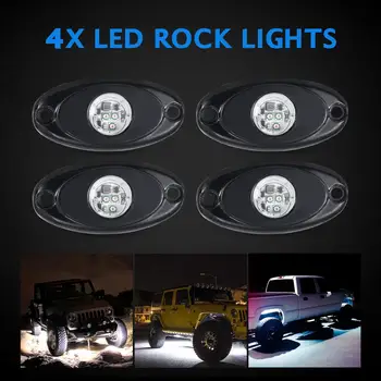 

4/8 Pcs LED Rock Light Multicolor Decorative Atmosphere Hub Lamp For Jeep Offroad Truck UTV RZR Wheel Light Red Blue Green White