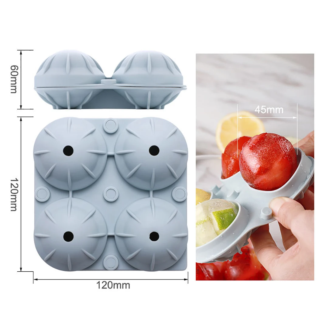 4 полости силиконовые шарики формы для льда DIY домашний бар вечерние для коктейля Сфера круглый шар производители кубиков льда кухонные формы для мороженого