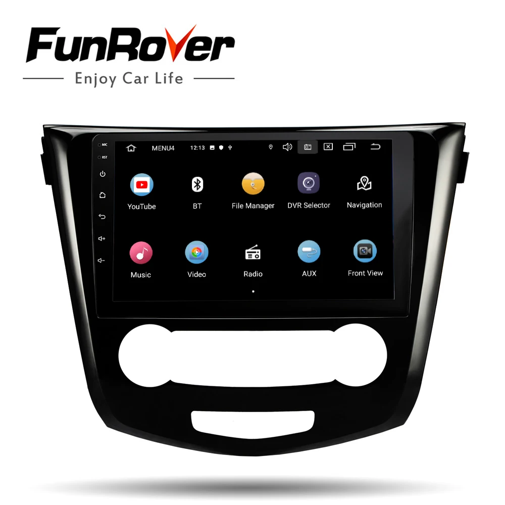 Автомобильный dvd плеер Funrover 2.5D + IPS 10 1 дюйма 2 din android 9 0 мультимедийный для Nissan Qashqai