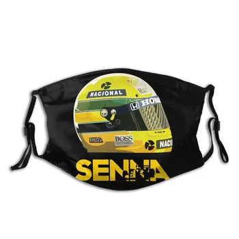 

Ayrton Senna Helmet Racing Non-Disposable Face Mask Anti Haze Dustproof Protection Cover Respirator Muffle Mask with Filters