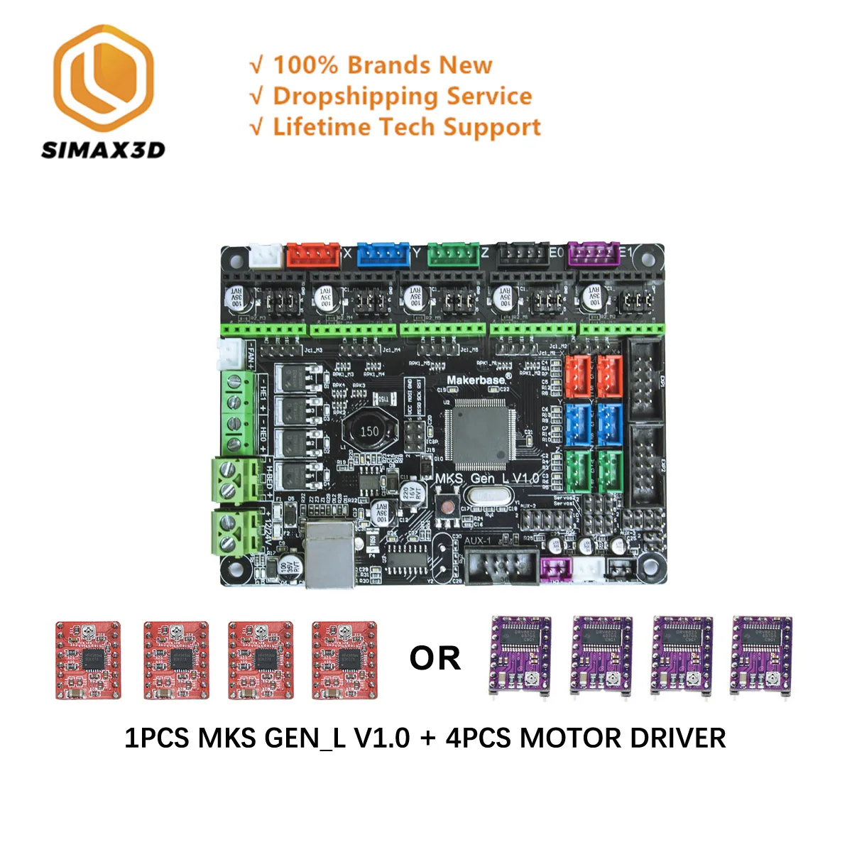 SIMAX3D 3d принтер материнская плата MKS Gen L V1.0 контроллер материнская плата для DIY 3d принтер аксессуары
