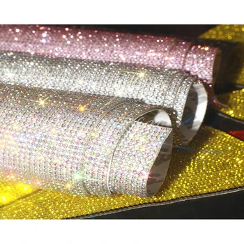 

40cm*24cm Car Decoration Stickers Crystal Flash Stickers for Car Logo Center Console Home DIY Stickers Creative Supplies