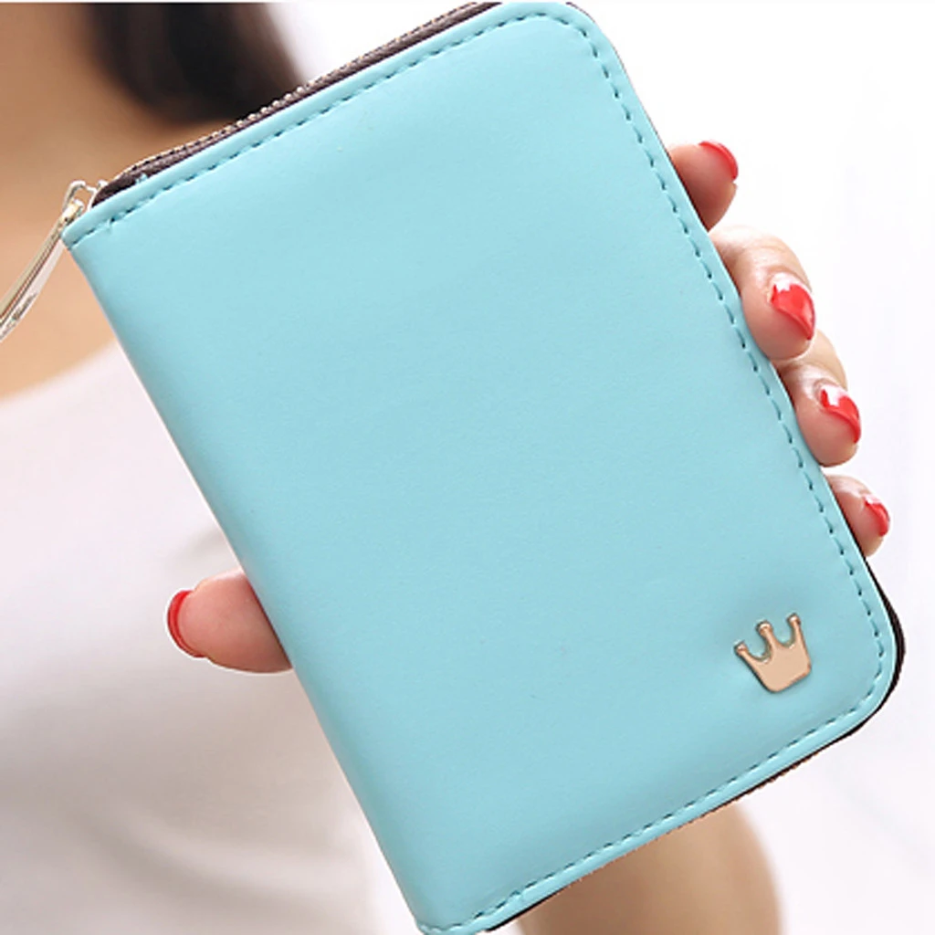 Women Coin Purse Small Bag Wallet Change Zipper Crown Decorated Money Bags Children Wallets Leather Key Holder Carteira 813