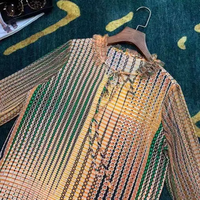 AH12269, модные женские блузки и рубашки,, Подиумные, Роскошные, известный бренд, Европейский дизайн, вечерние, стильная женская одежда