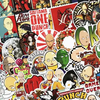 

50Pcs/Lot Japanese Anime ONE PUNCH-MAN Stickers For Car Laptop Phone Skateboard Motorcycle Bicycle Cartoon Sticker