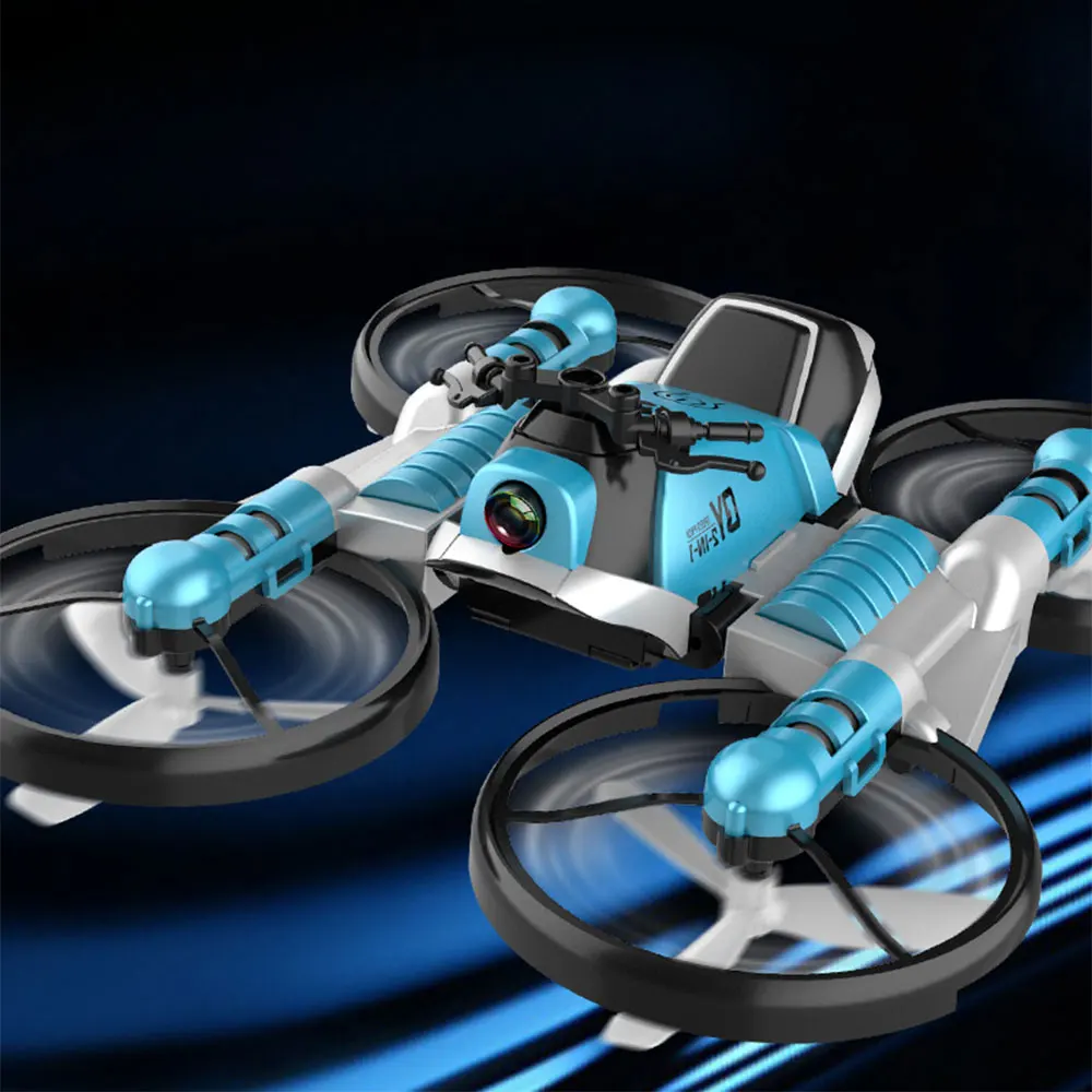 Новое поступление WiFi FPV RC Дрон мотоцикл 2 в 1 складной вертолет камера 0.3MP высота удержания RC Квадрокоптер мотоцикл Дрон