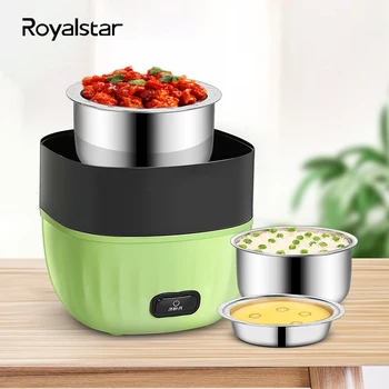 

2L 220V 300W Portable Electric Lunch Box Food-Grade Bento Home Stainless Steel Inner Lunch Box Food Warmer Heating Container