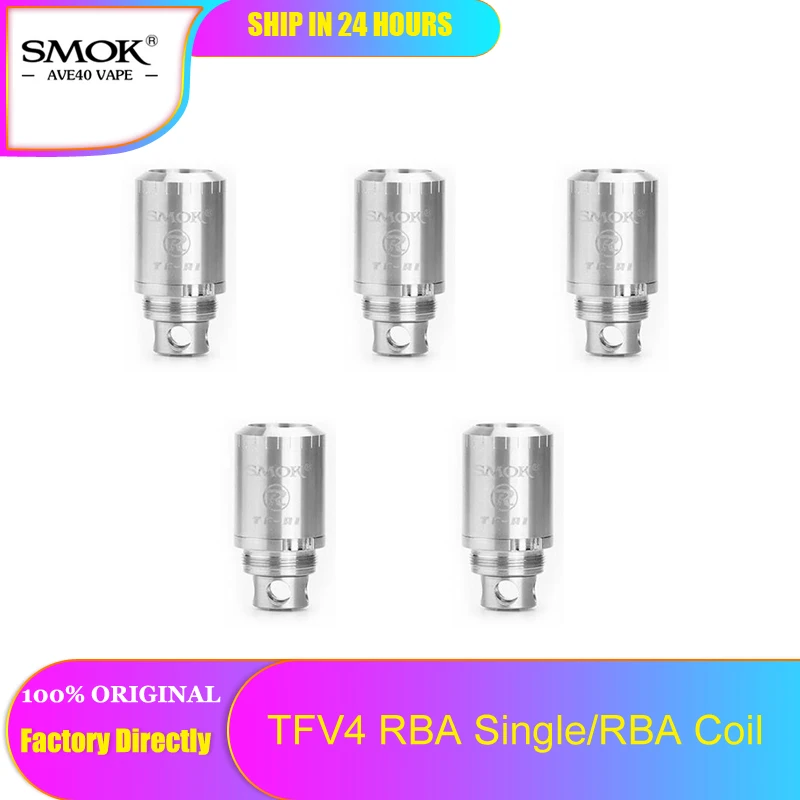 5 шт./лот оригинальный Smok TFV4 RBA одиночный/RBA двойная катушка головка TF-R1/TF-R2 сменная