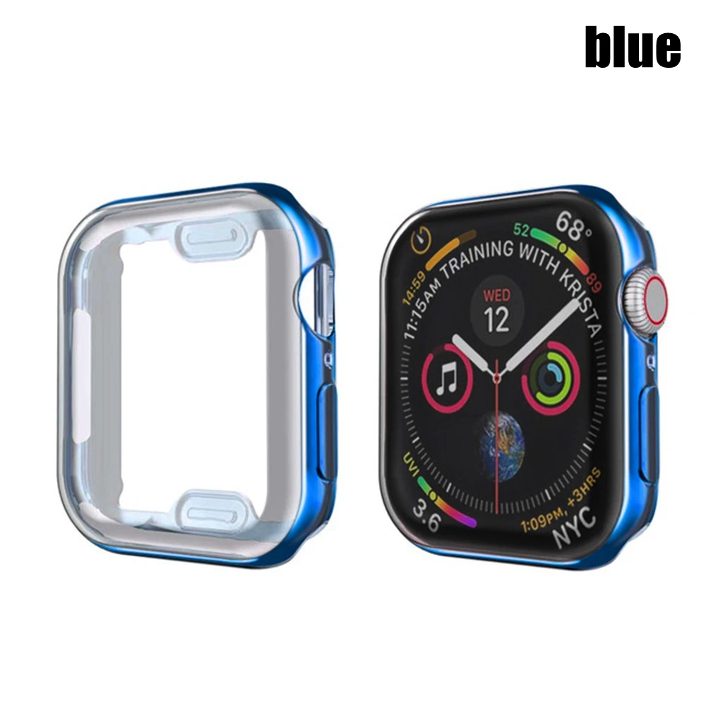 ProBefit 360 Тонкий чехол для часов Apple Watch чехол 5 4 3 2 1 42 мм 38 мм мягкий прозрачный ТПУ протектор экрана для iWatch 4 3 44 мм 40 мм - Цвет: blue