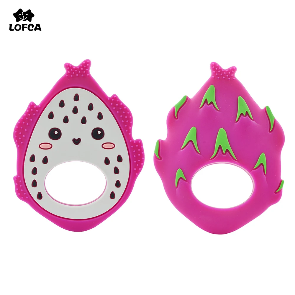

1PC Pitaya Silicone Teether Toys Necklace Accessories Infant Chew Toys Dragon Fruit Silicone Beads Soft teether DIY Baby Teethin