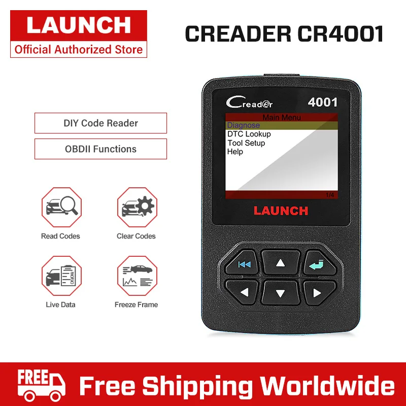 CR4001 Launch CReader 4001 OBD2 сканер автоматический считыватель кодов неисправностей OBDII автомобильный сканирующий инструмент Автосканер OBD 2 диагностический сканер - Цвет: CR4001