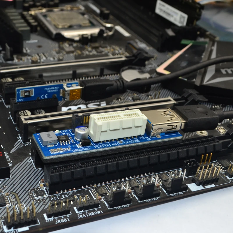 PCI-E X1 удлинитель PCI Express USB 3,0 адаптер Raiser PCIE 1X Riser Card USB 3,0 PCI-E SATA PCI E Riser PCI Express X1 в X1 слот