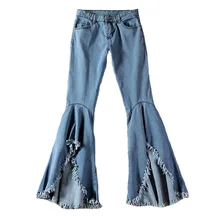 Сексуальные расклешенные брюки с завышенной талией, женские длинные брюки с дырками, облегающие, уличные, вечерние, Клубные, летние брюки