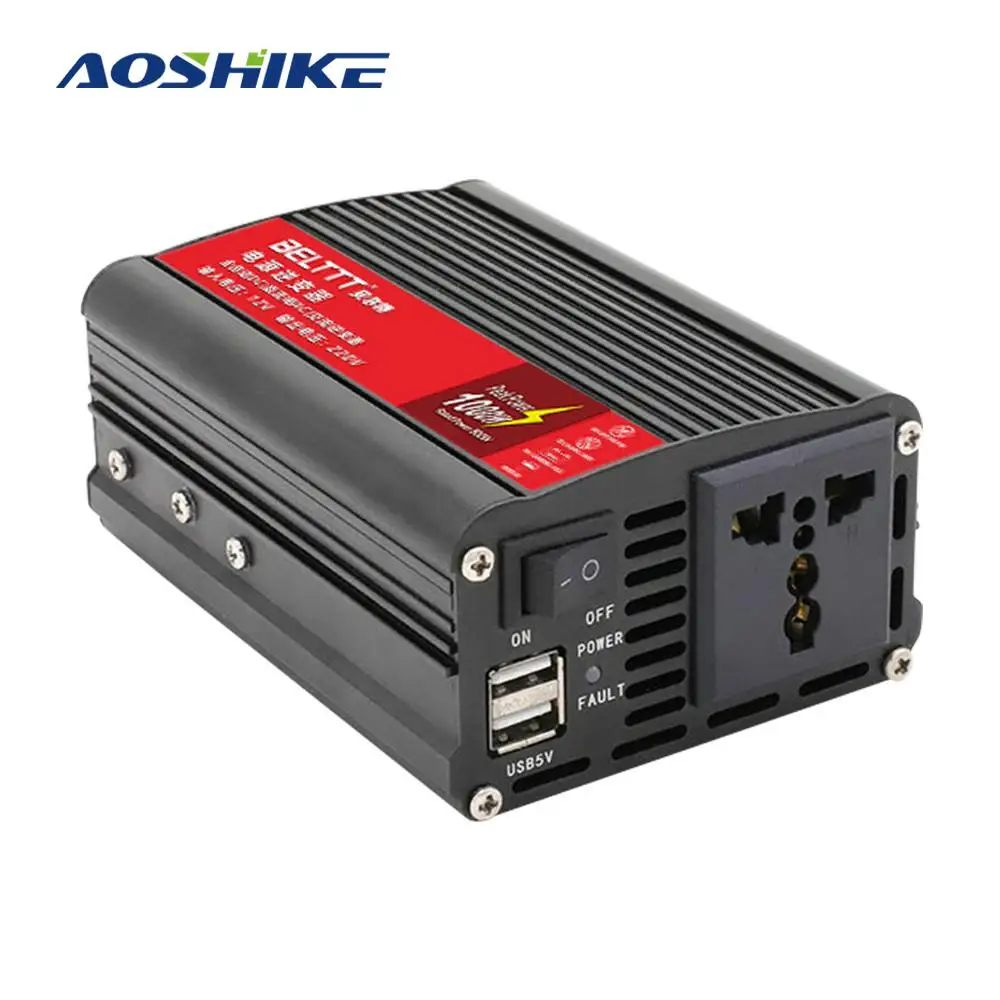 AOSHIKE 12V/24V 220V 1000W Modified Sine Wave Frequency Inverter Intelligent Dual USB Car Power Temperature Control | Автомобили и