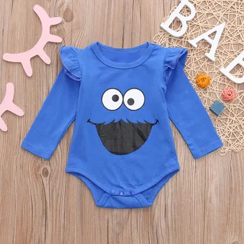 

Newborn Baby Girl Bodysuits Winter Cute Print Ruffle Bodysuits Girl Long Sleeve Jumpsuit Bodysuit Outfit Knitted Baby Clothes