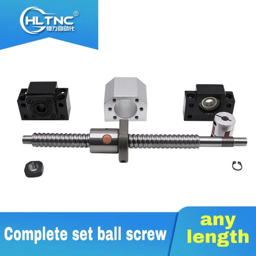 CN/RU/EU Ball screw set SFU1605/1610 with ball nut end maching with BK12/BF12 support+nut holder+coupling for CNC