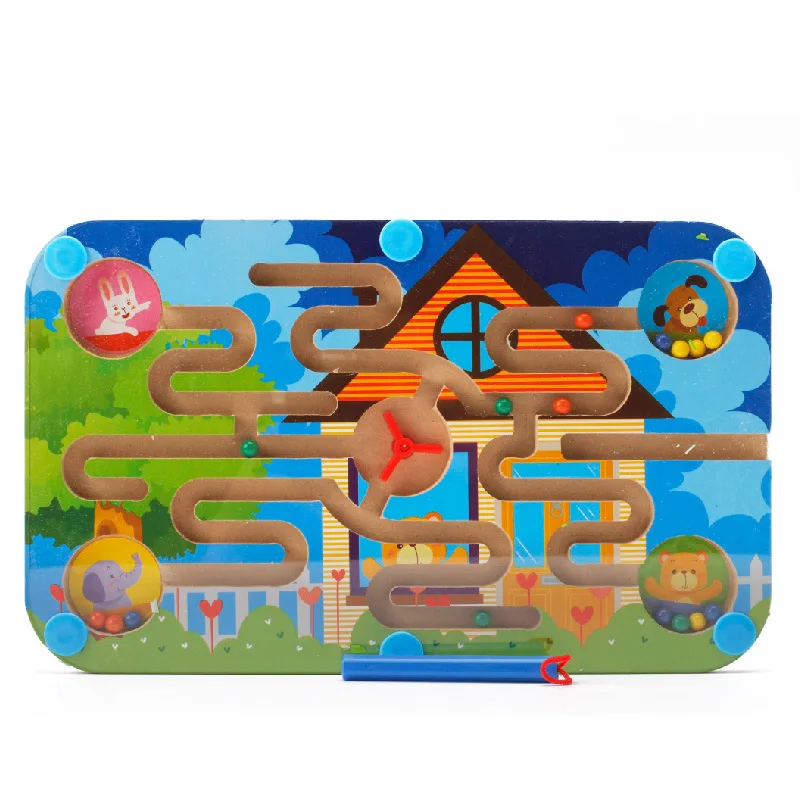 Square Maze Main Small Animals for Theme, Background Color Is Blue, Circle of Dinosaur Maze