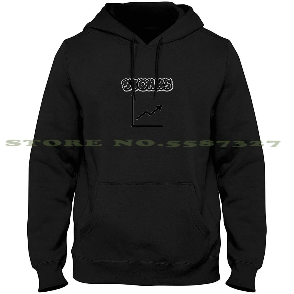 Stonks-Felpa Con Cappuccio A Maniche Lunghe Trasparente Logo Stock Stock Robin Robinhood Hood Market Bear Bull Day Trader Daytrader