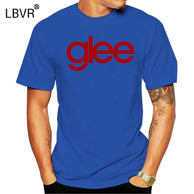 Glee logo red and white T shirt glee tvshow | Мужская одежда