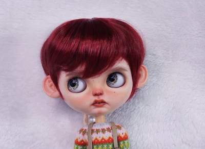 Blythe Doll Eulation Hair Fits BJD Doll 1/6 Fashionably Sunny Handsome Micro Roll Easy Lamp High Temperature Silk Wigs Dark Lila