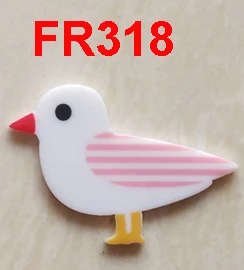 FR-318 50 шт. 40*28 мм мультфильм 8 цветов Чайка Flatback смолы бант для волос многоцветный птица плоское украшение из смолы для DIY украшения дома аксессуары - Цвет: FR-318