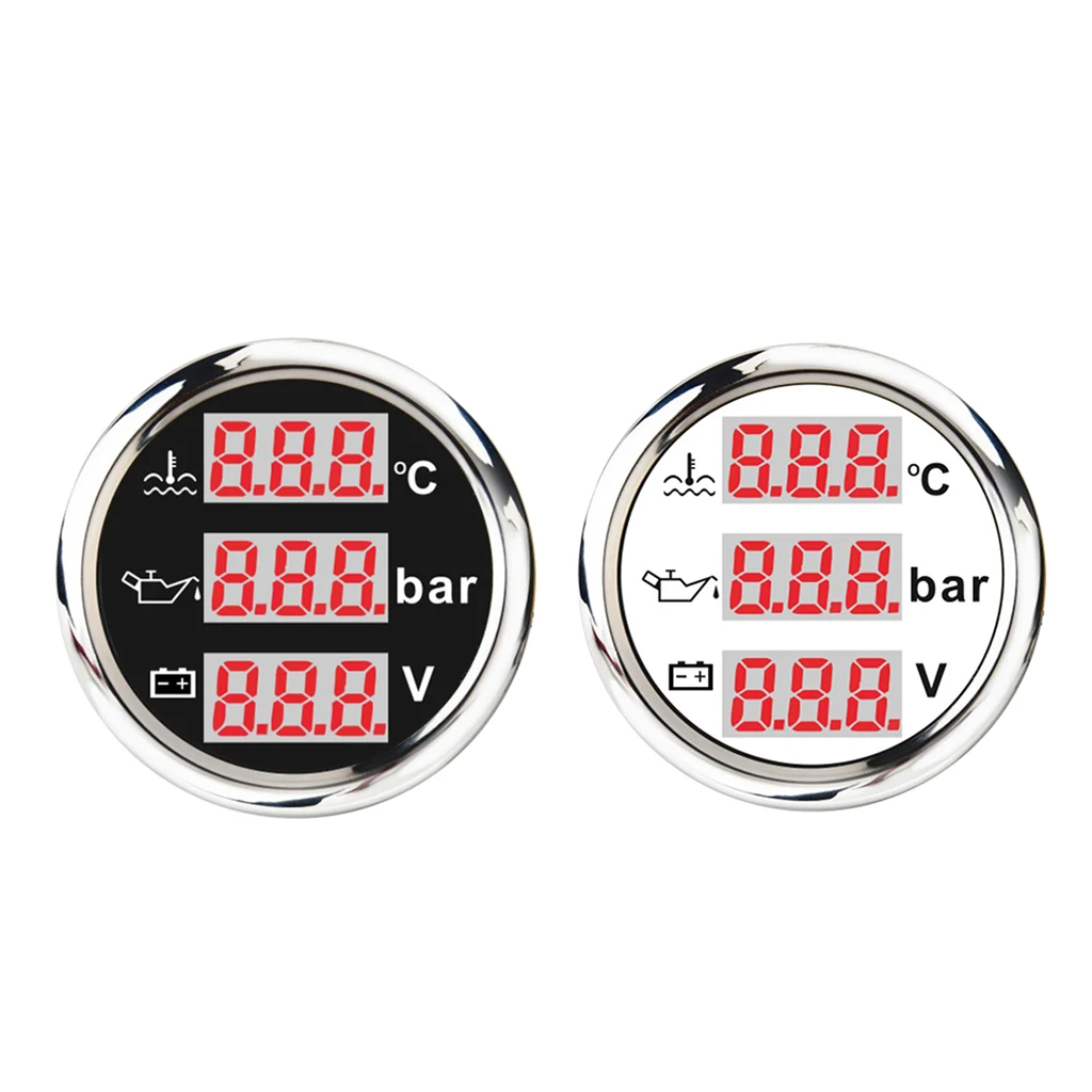 Yacht Meter Gauge Console 2 Inch Water Temp Oil Pressure Voltage Gauge