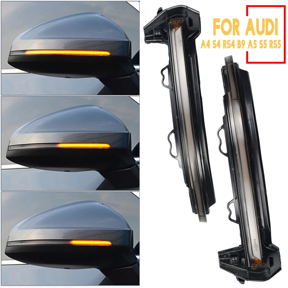 

For Audi A4 S4 RS4 B9 2016-2019 A5 S5 RS5 Dynamic Blinker LED Turn Signal Light Side Mirror Indicator