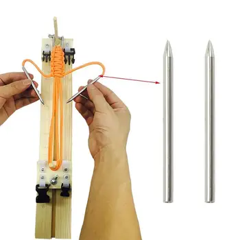 

2pcs 550 Paracord Fids Lacing Stitching Weaving Needles Stainless Steel Works For Laces, Strings, Paracord, Etc Stainless