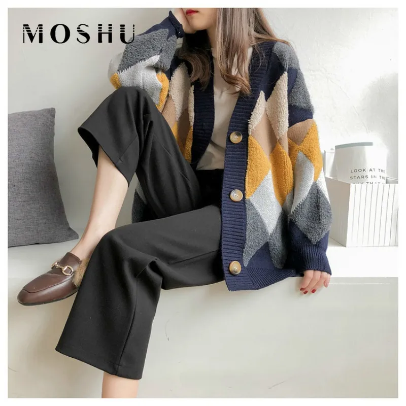 Cena Kobiety chusta swetry moda Casual przyciski swetry rozpinane pojedyncze piersi Puff rękaw luźny sweter jesień zima 2019 znosić