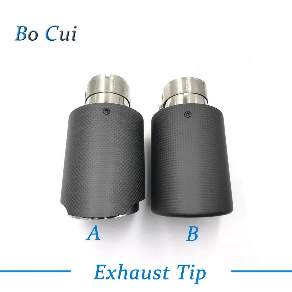 

Akrapovic Car Exhaust Systems matte Carbon Muffler Tip Tail End Universal Stainless stee Straight Flange Sandblasting For Bmw