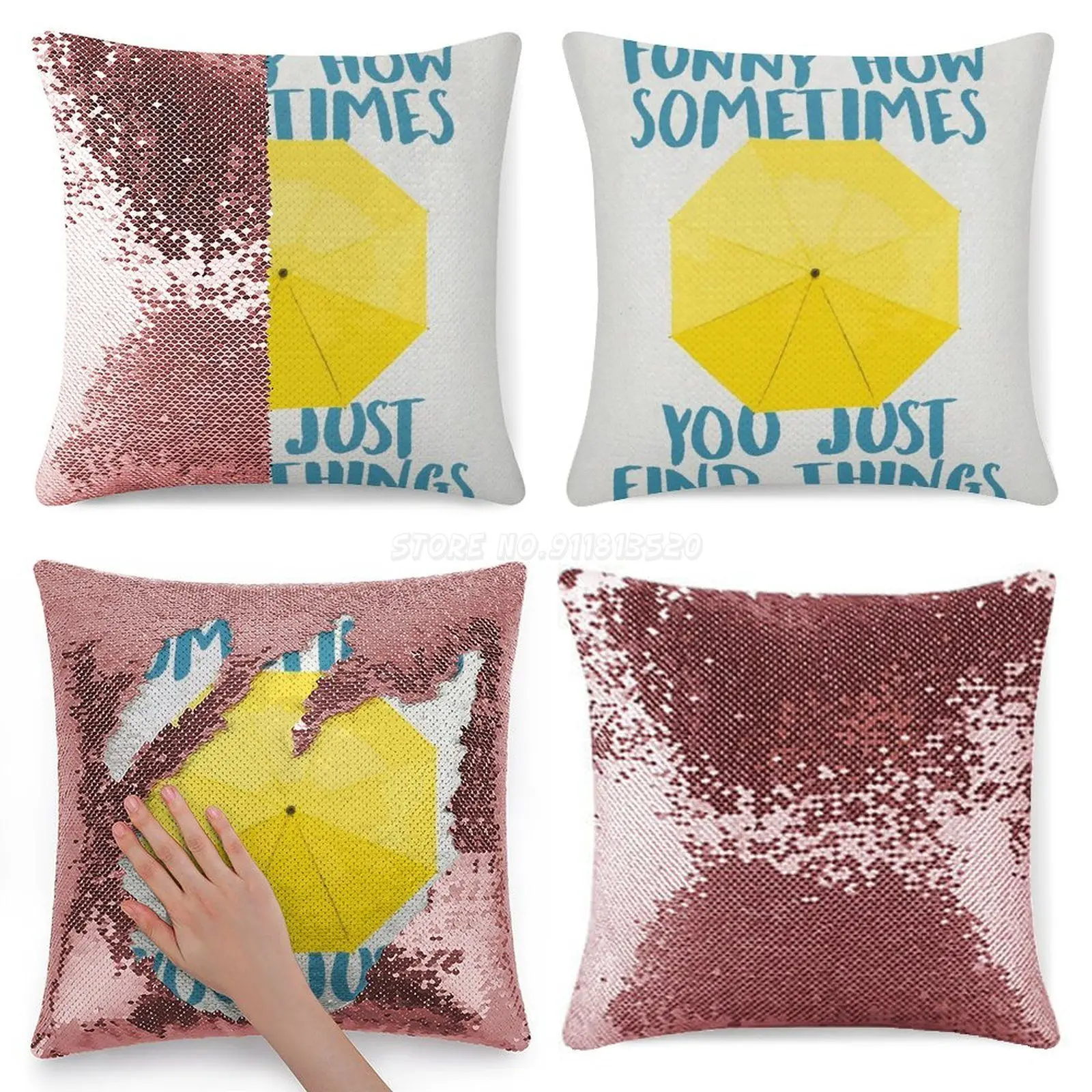 Funny How Sometimes You Just Find Things Sequin Pillowcase Glitter Throw  Pillow for Party Cafe Home Sofa How I Met Your Mother H