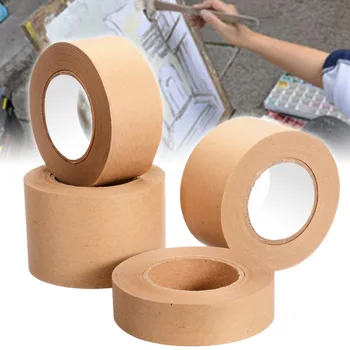 

1Roll 30m Gummed Kraft Paper Tape Bundled Adhesive Paper Tapes Sealed Carton Painting Sticker Masking Tape for Packaging Tools
