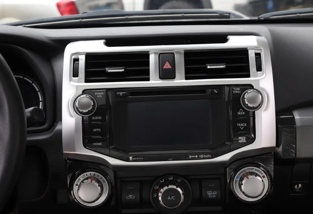 Центральный контроль навигации Панель украшения интерьера литье для Toyota 4runner 2010+ углеродного волокна/красный автомобиль аксессуары для укладки волос