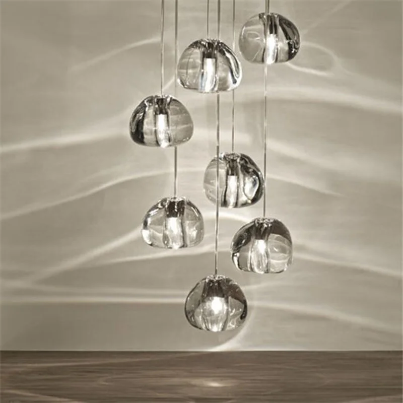 Modern crystal glass sphere ball chandelier mizu many head pendant lamp ceiling | Лампы и освещение