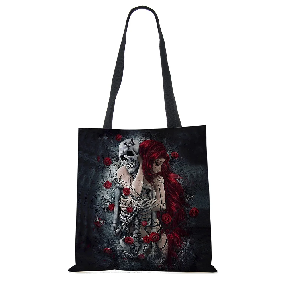 Day of the Dead Floral Skull Print Tote Bag Handbags for Women Halloween Sugar Skull Girl Shoulder Bags Large Capacity wristlet wallet Totes