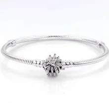 Оригинальная Сверкающая Звезда с кристальной застежкой, браслет-цепочка со змеей, браслет, подходит для бусины из стерлингового серебра 925, шарм, сделай сам, европейская бижутерия