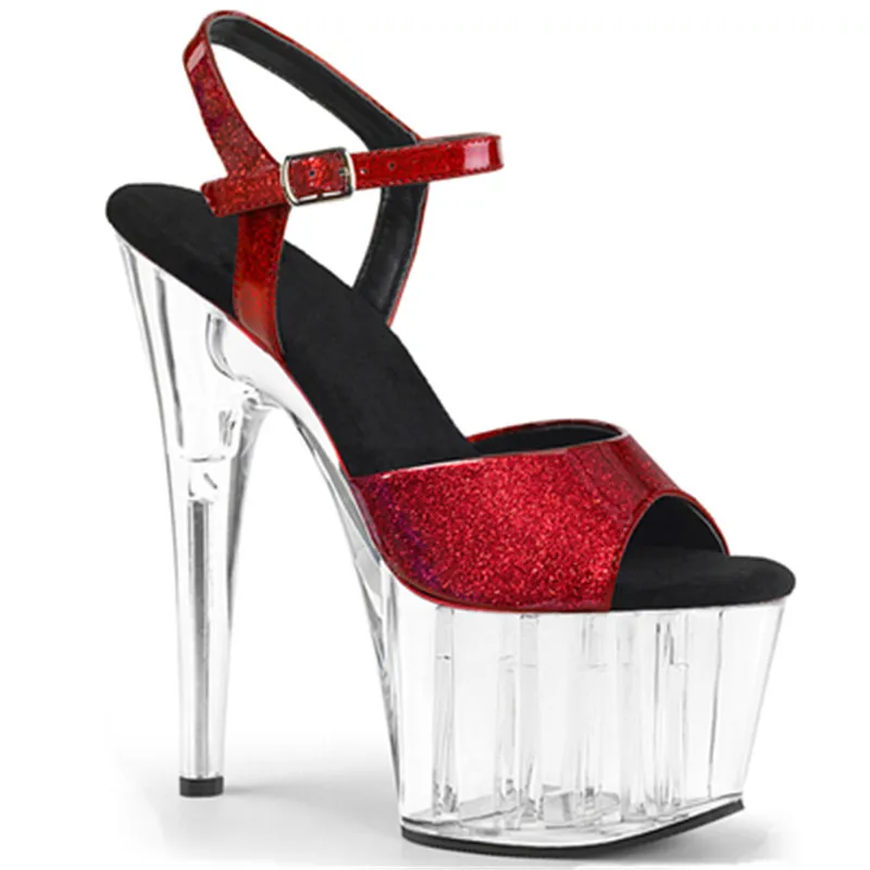 

Shiny sexy vamp, 15cm crystal heels fashion sandals, 6in handmade sexy heels stage sandals